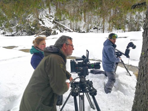 Early February saw a trip to the Fagaras Mountains to film winter sequences. Photo by Mihai Radu.